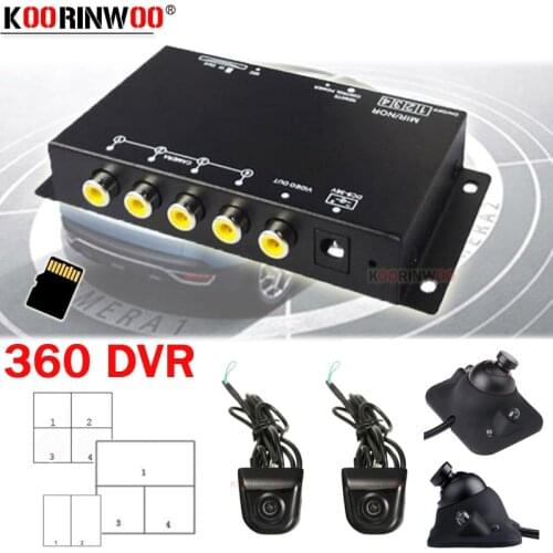 Koorinwoo Intelligent Car Camera Recorder 360 DVR Video System Split Box Left Right Side Front Rear view camera For Android DVD