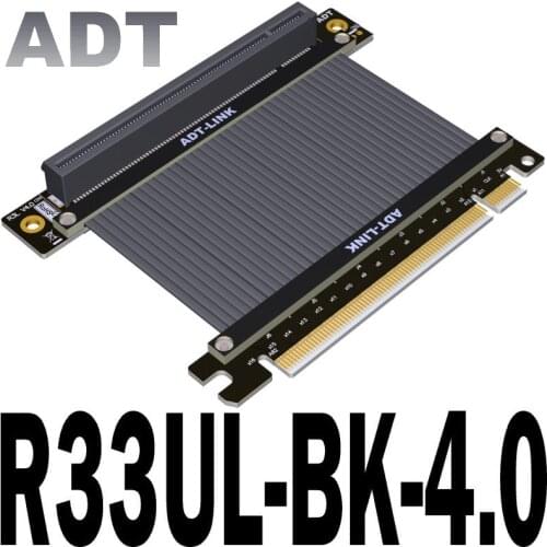 PCIe X16 To X16 Adapter Cable GEN 4 Graphics Video Cards Extension PCI Express 4.0 90 Degree for ATX Motherboard Chassis