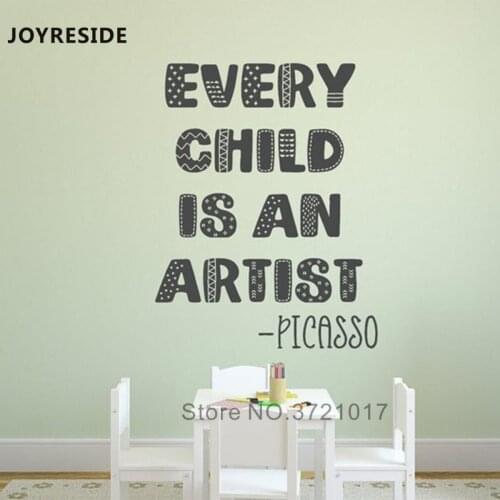 Every Child Is Anrtist Wall Decals Home Kids Playroom Art Decor Decoration Gifts Wall Sticker Vinyl Design Quotes Words M233