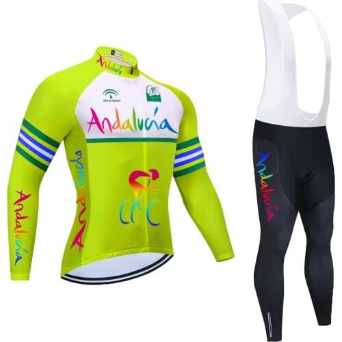 Andalucia Cycling Jersey Set Pro Team Brazil Bicycle Cycling Clothing Bike Clothes Men Mountain Sports Bike Set Cycling Suit 20D