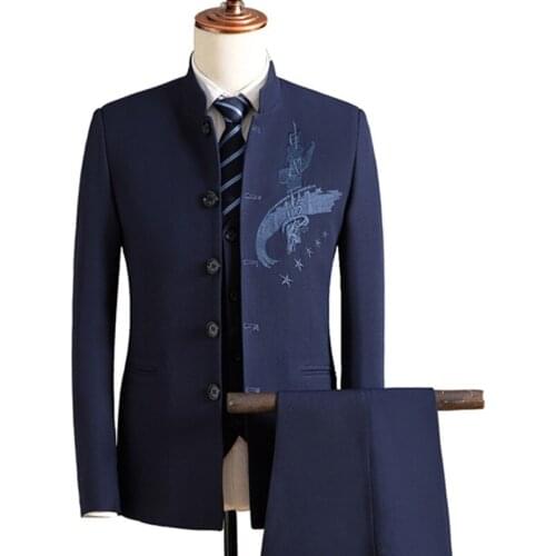 Suit Pants Vest 3 Pieces Sets / 2020 Fashion New Mens Casual Boutique Business Dress Blazers Jacket Coat Trousers Waistcoat