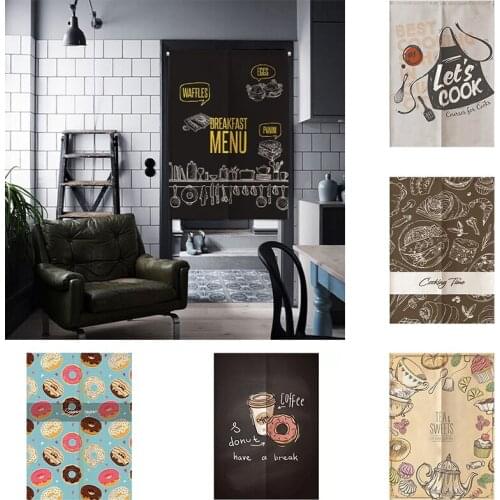 Creative Kitchen Cloth Curtain Bedroom Lampblack Door Curtain Half Panel Hanging Curtain Home Decoration Blackout Curtain