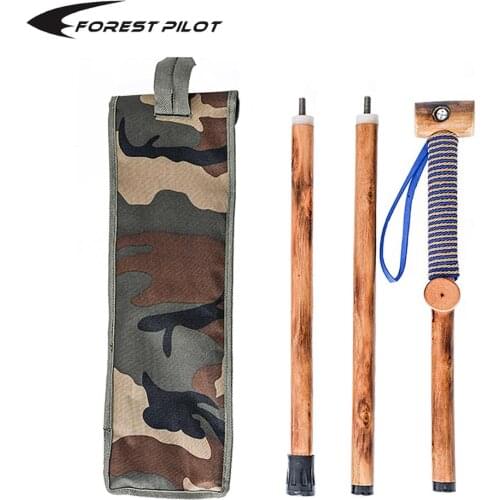 FOREST PILOT 3 Piece Detachable Wooden Hiking Stick Wood Cross Head with a Compass Nature Color, 48 Inches, Stick for Hiking