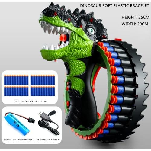 New Toy Gun Nerf Darts Soft Bullets Gun Toy Electric Burst Toy Gun Spinning Dinosaur Wrist Gun Sucker Bullet for Nerf Boys Toys