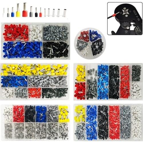 Tubular insulated terminal wire joint box corrugated pipe ferrule copper pleat connector E0508 E7508