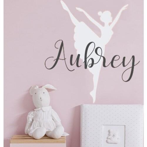 Personalized Ballerina Wall sticker Name Nursery Girls Vinyl Decals Ballerina Decor Decal Girls Room Ballet Dancer Decor HY296