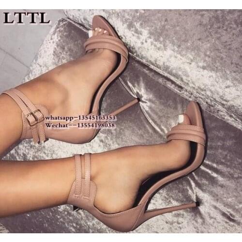 Sexy women High heels Sandals Shoes rome peep toe womens Sandals pumps nude Leather Nightclub women shoes