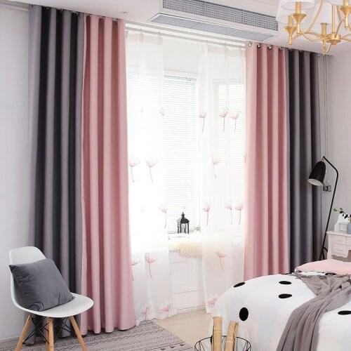 Simple Solid Color Window Curtain Full Shade Curtain Northern European Blackout Curtains for Living Room Bedroom Dining Room