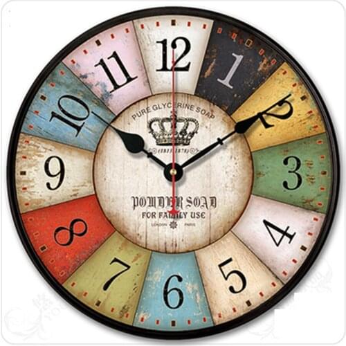 Art Vintage Wood Wall Clock Watch Mechanism Hidden Secret Stash Hiding Watch Relogio Parede Kitchen Decoration Retro 50ZB224