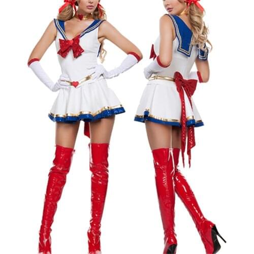Sexy Lady White Moon Mars Sailor Moon Mercury Cartoon Costume Cosplay Movie Girl Dress Halloween Costume For Childrens And Adult