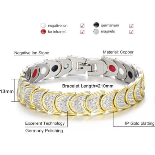 1 Pc Copper Nagetive Ion Far Infrared Germanium Magnets Bracelets Energy Bracelet Bangle Women Men Jewelry Adjustable