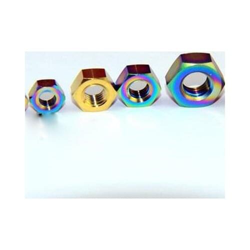 1PCS M4/M5/M6/M8 Hex nuts Fastening nut Ultralight Not rusted Antiseptic sleeve Titanium alloy