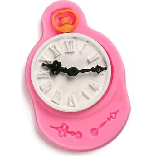 1PCS Silicone Mold Fondant Cake Mould Clock Pocket Watch Cupcake Decorating Tools Steam Punk Baking Kitchen Accessories