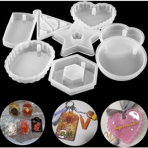 1pcs Silicone Mold Heart Round Hexagon Pendant Resin Silicone Mould Craft Jewelry Pendant DIY For Jewelry Making Tool
