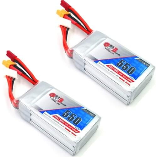 2PCS GAONENG GNB 550mAh 11.1V 3S 80C Lipo battery JST and XT30 Plug for Torrent 110 FPV Racing Drone RC Quadcopter Parts