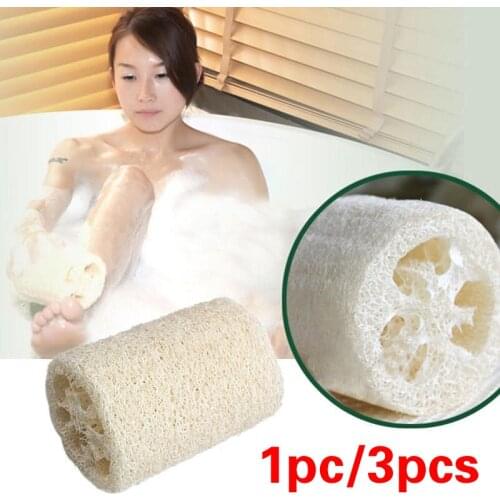 3Pcs Natural Organic Loofah Loofah Bathing Exfoliating Dead Skin Spa Scrub Body Cleanser Sponge