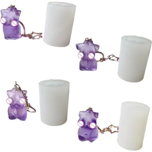 3D Female Model Keychain Epoxy Resin Mold Pendant Casting Silicone Mould DIY Crafts Jewelry Home Decorations Casting Tools