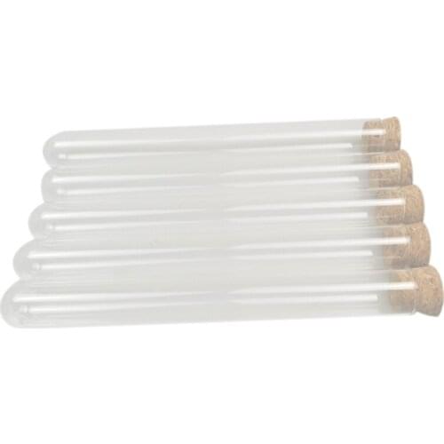50Pcs 20X150Mm 30Ml Plastic Test Tube With Cork ,Clear Wedding Favor Gift Tube Package Tube