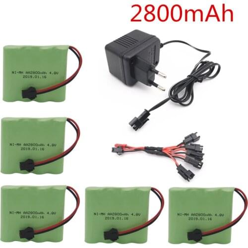 4.8v 2800mah AA NI-MH Battery With Charger Ultra-high capacity upgrade rechargeable Battery Electric toys RC car ship robot
