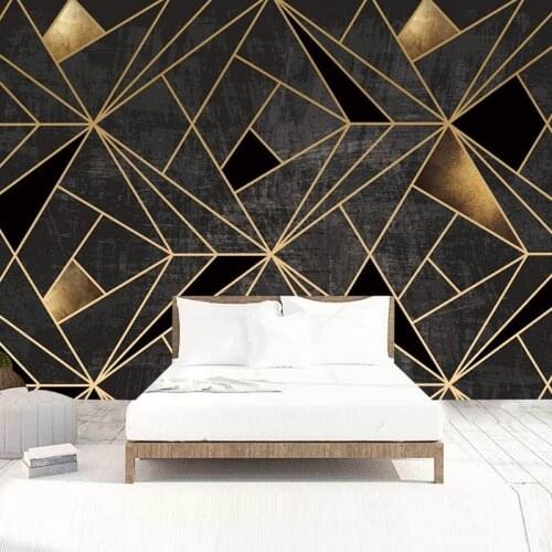Bacal Custom 3D Mural Wallpaper Home Decor Black Creative Abstract Geometric Pattern Fresco Bedroom TV Back Photo Wall Paper