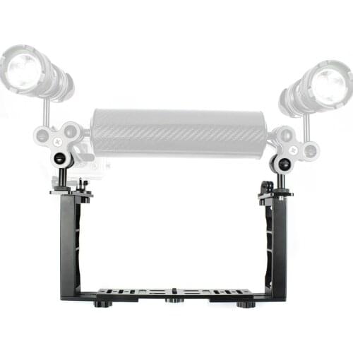 BGNing Underwater Dual Handheld Tray Holder w/ Buoyancy Arm Diving Waterproof Flashlight Light For GoPro Action Camera SLR DSLR