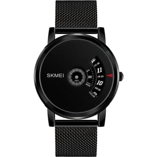 SKMEI New Creative Mon-pointer Mens Quartz Watch Fashion Waterproof Steel Mesh Strap Mens Casual Watch 1260