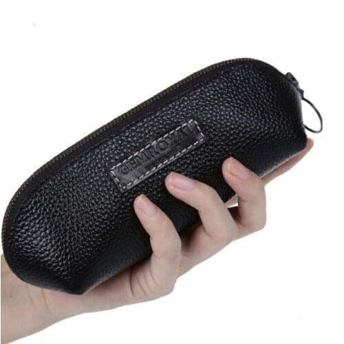 Black Genuine leather Stylus Pen Pencil Case Holder Protective Carrying Box Bag Storage Container for Pen Ballpoint Pen Stylus