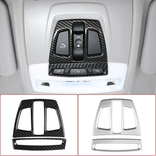 Carbon fiber Car Roof Interior Front Reading Light Cover Trim For BMW X1 f48 X2 F47 2017 X5 f15 X6 f16 3 Series f30 GT f34