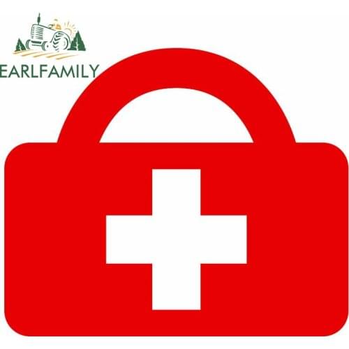 EARLFAMILY 13cm x 10.9cm For First Aid Kit Repair Decals Surfboard Car Stickers Refrigerator Waterproof Vinyl Material Decor