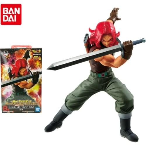 Bandai Dragon Ball Anime Figure Super Saiyan God Redhead Trunks Genuine Model Decoration Super Dragon Ball Hero Children Toy