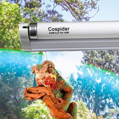 UVB 5.0 Fluorescent rainforest bulb lamp tube,Stimulates plant growth reptiles and amphibians appetite,15 watt T8,18-Inch