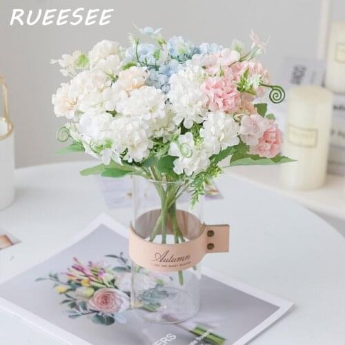 Artificial Flowers Hydrangea Branch Home Wedding Decor Autum Silk Plastic Flower High Quality Party Room Decor Fake Flower