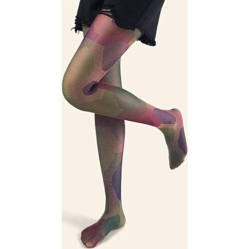 Color Block Tights Women Stockings Fashion Streetwear Pantyhose Celebrity Lingerie Designer Tights Pantyhose Women Tights