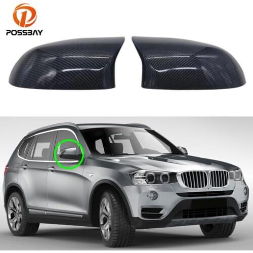 Car Side Door Rearview Mirror Cover Rear View Carbon Fiber Look Cap for BMW X3 F25 X4 F26 X5 F15 X6 F16 2014 2015 2016 2017 2018