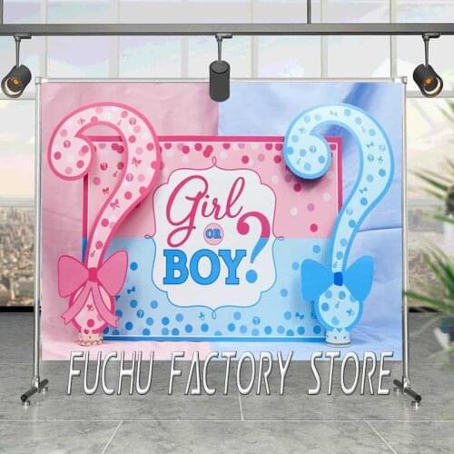 Boy Or Girl Gender Reveals Background Baby Birthday Party Decoration Photography Photo Studio Props 3d Digital Backdrop Vinyl