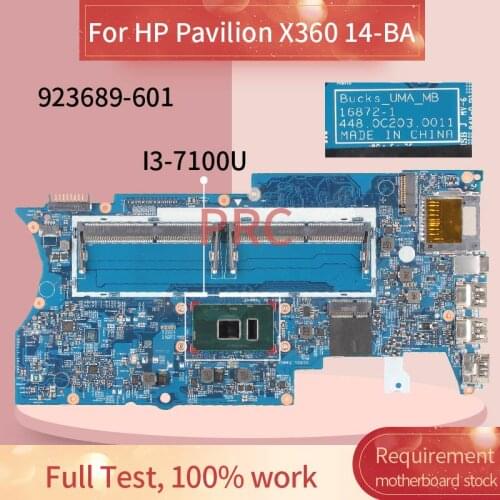 923689-601 923689-501 For HP Pavilion X360 14-BA I3-7100U Laptop motherboard 16872-1 448.0C203.0011 SR343 DDR3 Mainboard