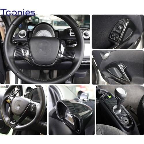 Car Carbon Style Modified Decorative Stickers For Old Mercedes-Benz Smart 451 Fortwo Auto Parts Interior And Exterior Decoration