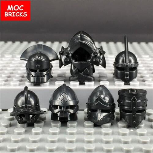 MOC Bricks Latest DIY Toys Educational Building Blocks Medieval Knights Rome Helmet Lance Shield Middle Ages Helmet kids gifts