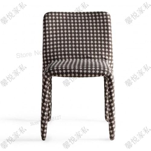 Customized New Simple Modern Solid Wood Cloth Dining Chair Fashion Desk Computer Chair Designer Model Room Hotel Negotiation Cha