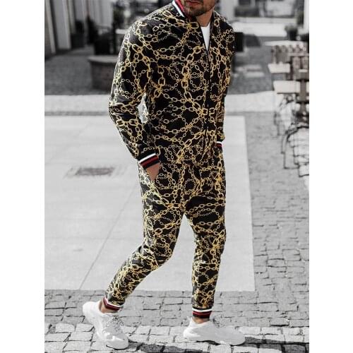 New Track Suit Men Sportsuits Style Spring Track Suit Mens Zipper V-neck Jacket + Sports Pants Running Fitness Two-piece Set