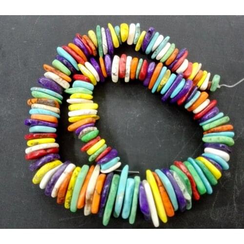 Charm Multicolor Stone howlite Slice Stone Loose Bead DIY GIFT 15-28mm 40cm/16inch Exaggerate irregularity Stone