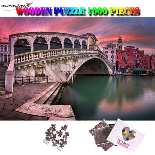 MOMEMO Beautiful Scenery Adult Puzzle 1000 Pieces Wooden Italy City Landscape Jigsaw Puzzle Adults 1000 Pieces Puzzle Games Toys