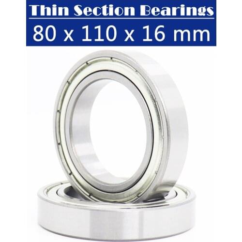 6916ZZ ABEC-1 (2PCS) 80x110x16MM Metric Thin Section Bearings 61916ZZ 6916ZZ