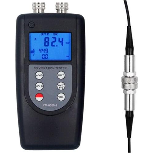Portable VM6380-2 Double Channel Vibration Meter VM-6380-2 Vibrometer Analyzer 2 Probe