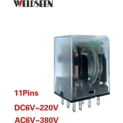 Intermediate Electromagnetic Relay HH53PL 11Pins 5A Silver Contact 12V 24V 48V 110V 220V 380V
