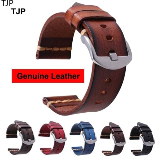 Whole Genuine Cow Leather Watch Band 18mm 20mm 22mm 24mm 26mm Gradient Color Vintage Watchbands for Samsung Gear S3 GS Pro Strap