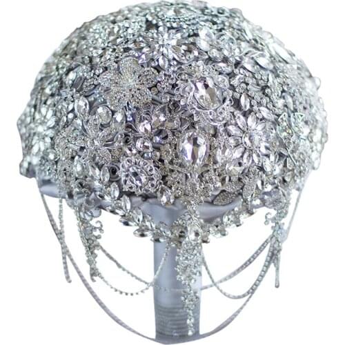 Luxury crystal bouquet custom wedding bridal bouquets Pearl crystal flower style Bride 's Bouquet decor