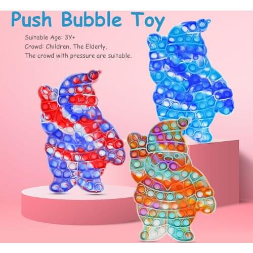 Christmas Gift Christmas Santa Push Bubble Toy Autism Puzzle Relaxing Reliver Decompression Adult Children Squeeze Game Toy