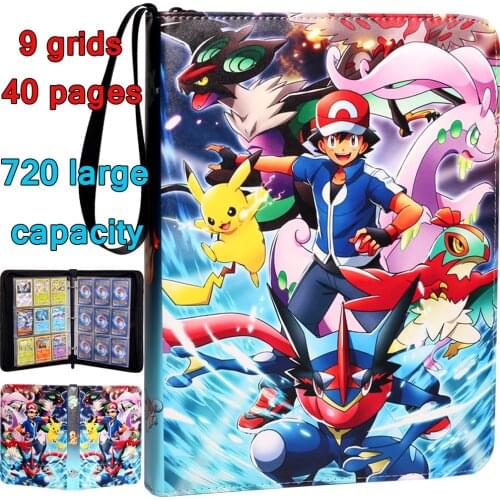 TOMY Pokemon Binder Cards Collectors Album Anime Game Card Protection Portable Storage Case Top Loaded List Toy Gift