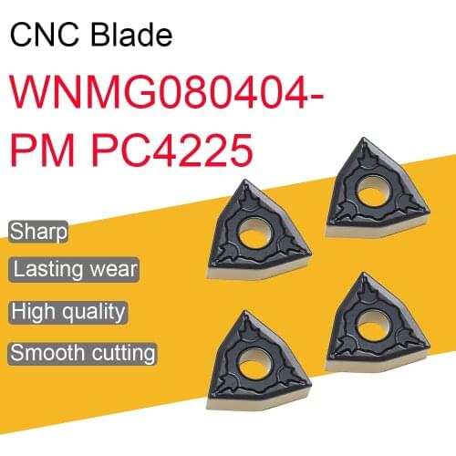 10PCS WNMG080404-PM PC4225 Carbide Inserts High Quality WNMG 080404 Blade External Turning Tool Lathe Cutting Machine